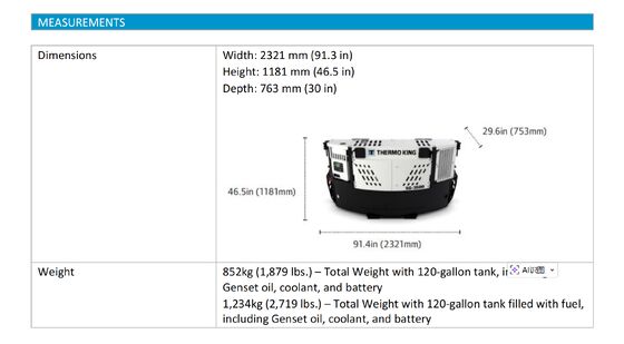 SG3500 THERMO KING κινητήρας ντίζελ θαλάσσια γεννήτρια δοχείο μονάδα ψύξης ηλεκτρική τροφοδοσία ενέργειας αξιοσημείωτη απόδοση καυσίμου κατασκευασμένο στο εργοστάσιο της Κίνας