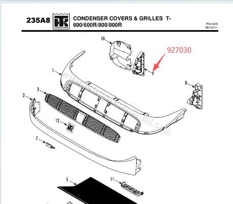 927030 BRACKET - τροχιά (στο πλάι του κατώφλι),T600/T800 / T-600M T-800M 880Pro T-600R T-800R στήριξη κάλυψης